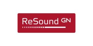 AudiologyHQ Logo of resound gn, an audio equipment company.